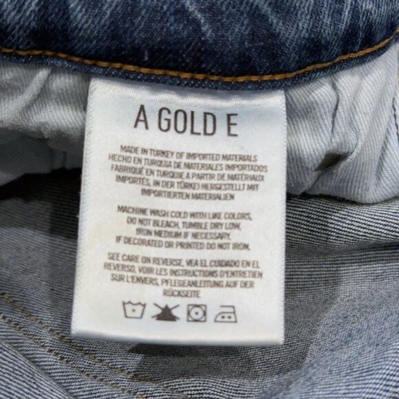 AGOLDE Jeans Womens 31 Blue Denim High Rise Star Embroidery Distressed Raw Hem - Picture 6 of 11